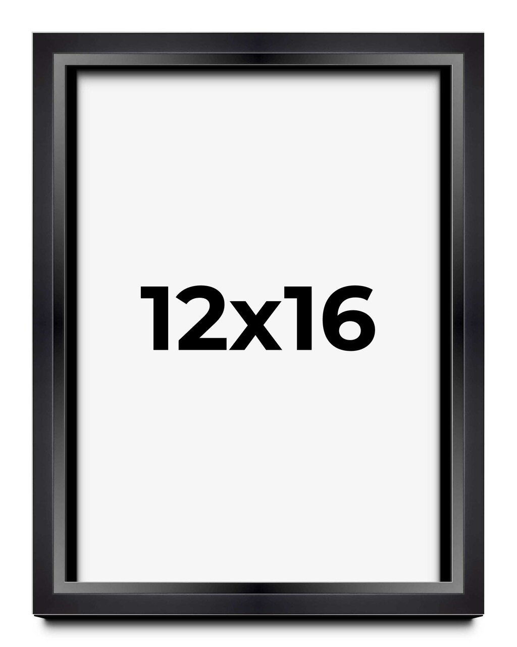 12x16 Modern Shadow Box 1.5" Depth Black Picture Frame - UV Acrylic, Backing, Hanging Hardware